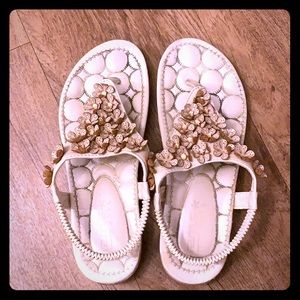 Floral decorated sandals